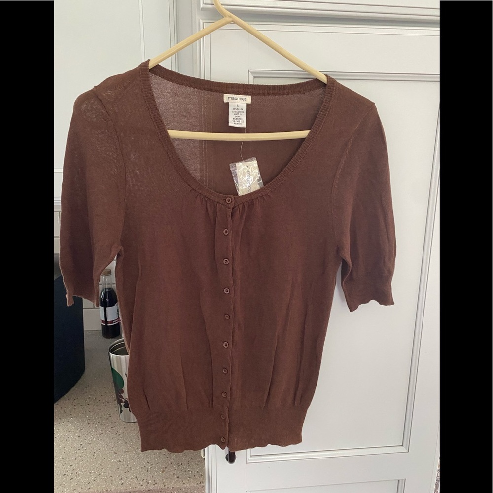 Ladies Large Maurice Brown sweater